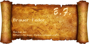 Brauer Fedor névjegykártya